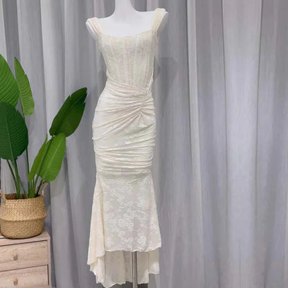 Sexy Mermaid Low Collar Satin Long Prom Dress,Evening Dress GG913