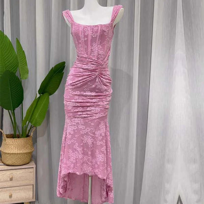 Sexy Mermaid Low Collar Satin Long Prom Dress,Evening Dress GG913