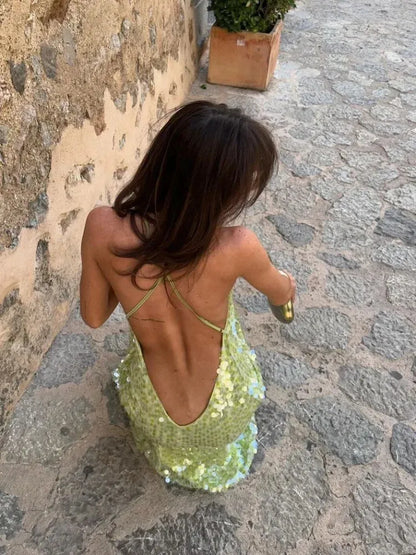 Charming Mermaid Spaghetti Straps Sequin Long Prom Dress,Evening Dress GG921